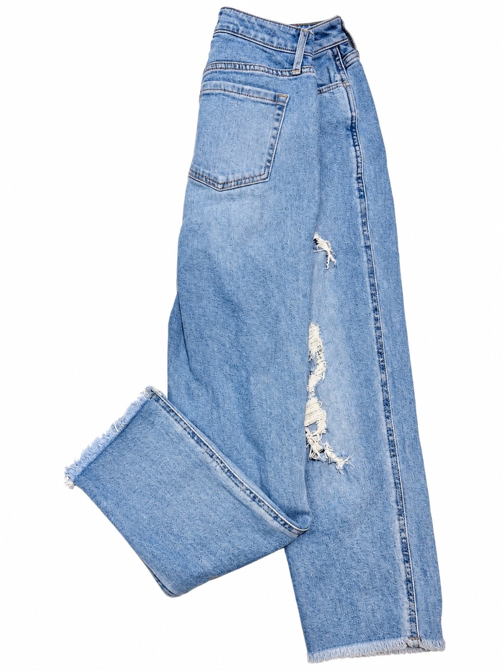 Hollister Curvy Ultra High-Rise Vintage Strech Mom Jeans - Raw Hem Size 9R